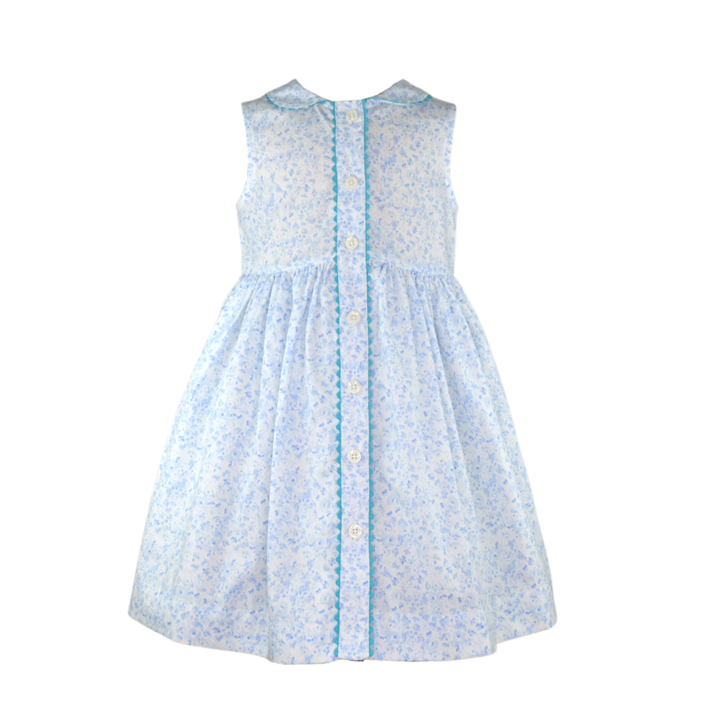 Lia Sleeveless Blue Floral Dress with Bloomer