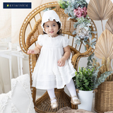 Lois Baby Girls White Smocked Christening Dress Set