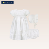 Lois Baby Girls White Smocked Christening Dress Set