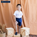 Lyam Boys Navy Smocked Top and Shorts Set