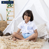 Lyam Boys Light Blue Smocked Top and Shorts Set