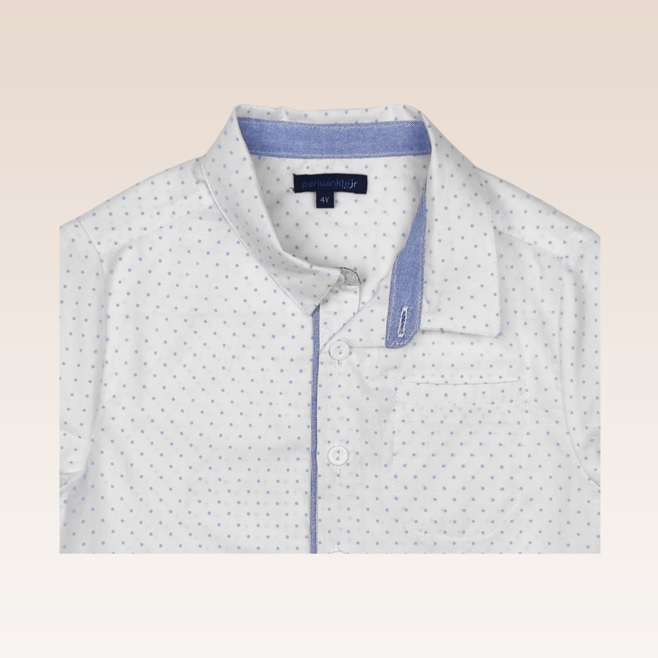Emile Boys Printed Lt. Blue Dots Short sleeved Buttoned-down Shirt