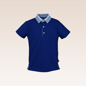 Barret Boys Polo Pique Shirt with Blended fabric on Collar and Pocket Front