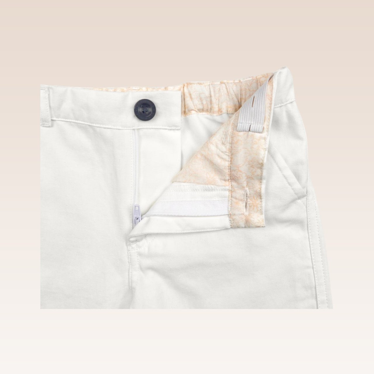 Mateo Boys White Slim Fit Shorts with Pockets