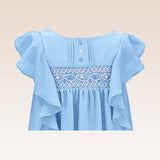 Juliette Girls Blue Smocked Tunic Dress