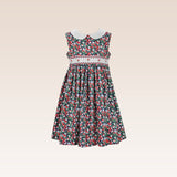 Emeri Girls Red Floral Smocked Dress