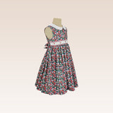 Emeri Girls Red Floral Smocked Dress