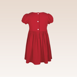 Amandine Girls Red Smocked Dress