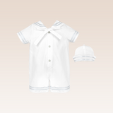 Emré Baby Boy White Christening Romper Set