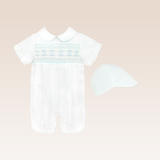 Lenard Baby Boys White Romper Christening Set