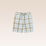 Marcus Boys Brown Checkered Drawstring Shorts
