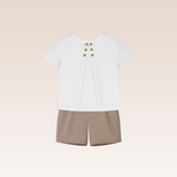 Nixi Baby Boys Brown Top and Shorts Set