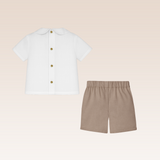 Nixi Baby Boys Brown Top and Shorts Set