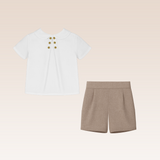 Nixi Baby Boys Brown Top and Shorts Set
