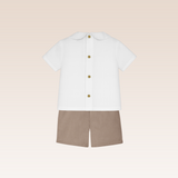 Nixi Baby Boys Brown Top and Shorts Set