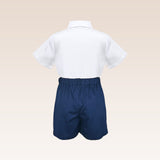 Lyam Boys Navy Smocked Top and Shorts Set