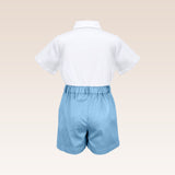 Lyam Boys Light Blue Smocked Top and Shorts Set
