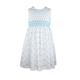 Rose Blue Full smocked dress with collar