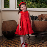 Blaize Girls Red Pleated Party Dress