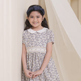 Nenna Girls Grey Smocked Dress