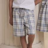 Marcus Boys Blue Checkered Drawstring Shorts