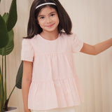 Portia Girls Pink Tiered Top