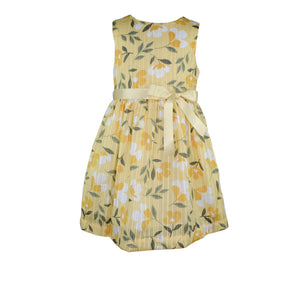 Talitha Yellow Floral Dress with Ribbon Bow