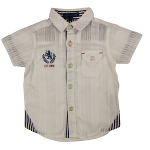Periwinkle Kids Boys Tatum White Short Sleeved Polo