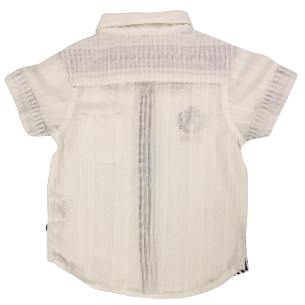 Periwinkle Kids Boys Tatum White Short Sleeved Polo