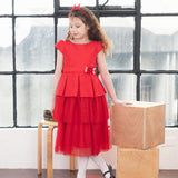 April Girls Red Tiered Party Dress