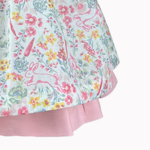 Brielle Bunny Print dress with diaper cover