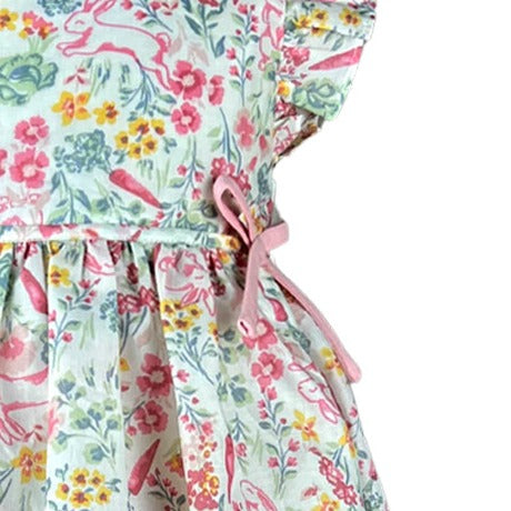 Brielle Bunny Print dress with diaper cover