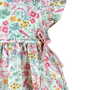 Brielle Bunny Print dress with diaper cover