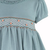 Carrie Baby Girls Hand Smocked Dress with Diaper Cover