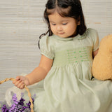 Hermie Baby Girls Mint Smocked Dress