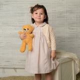 Sonya Baby Girls Beige Checkered Smocked Dress
