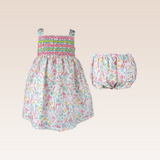 Frankie Full Smocked dress with diaper cover