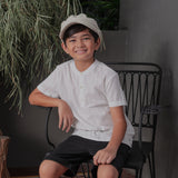 Finley Boys Henley Woven White Top