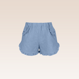 Georgina Girls  Blue Ruffled Shorts