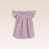 Gayle Girls Pink Bishop Smocked Blouse