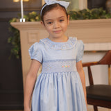 Sylvie Girls Blue Smocked Dress