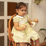 Noona Baby Girls Yellow Smocked Button-Down Dress