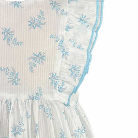 Jen Blue Flutter Sleeve Dress with bloomer