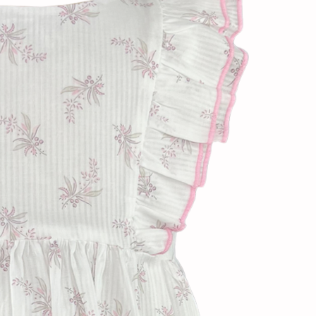 Jen Baby Girls Pink Flutter Sleeve Dress with bloomer