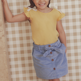 Evelyne Girls Light Blue Button-Down Skirt