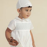 Lenard Baby Boys White Romper Christening Set