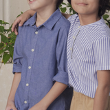 Malcolm Boys Blue Button-Down Long Sleeves