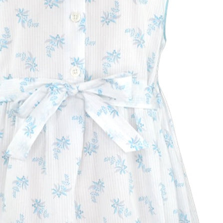 Rose Blue Full smocked dress with collar