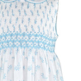 Rose Blue Full smocked dress with collar