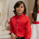 Harry Boys Red Button-Down Long Sleeves